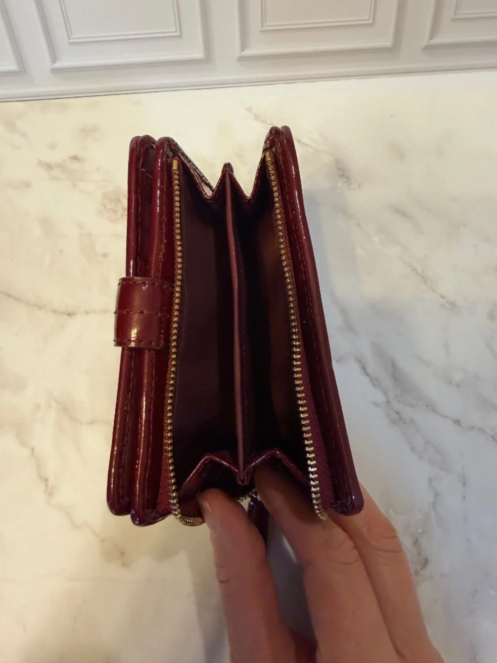 Coach Red Patent Leather Embossed Signature Dome Satchel & Matching Wallet Set